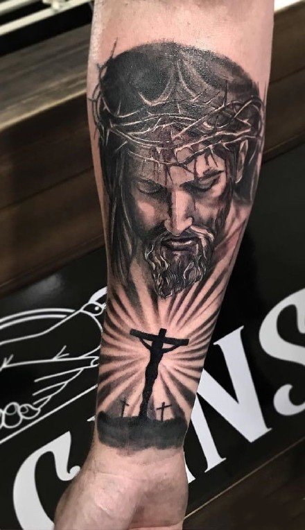 耶稣相关的一组6张耶稣基督纹身图案欣