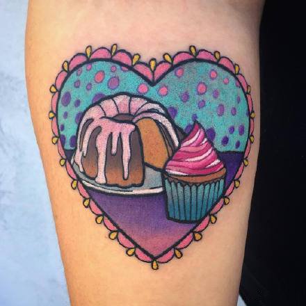 美食纹身：一组很有诱惑力的彩色食物纹身图案
