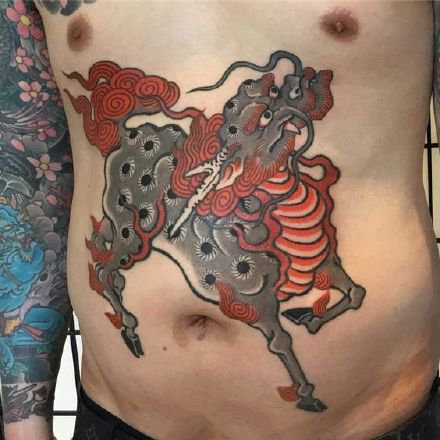 日式麒麟纹身：9张传统日式风格的麒麟纹身图案
