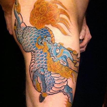 日式麒麟纹身：9张传统日式风格的麒麟纹身图案
