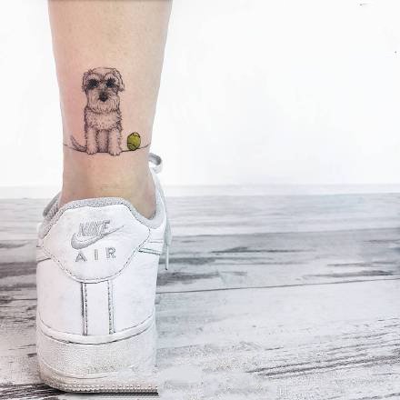 小清新动物：胳膊上很小清新的猫猫狗狗纹身图案