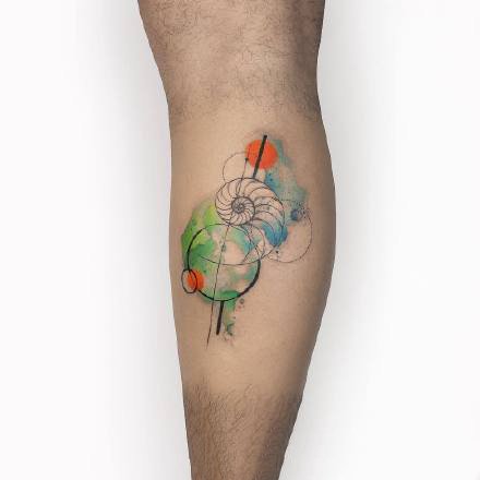 适合小腿和小臂的一组小清新水彩纹身作品