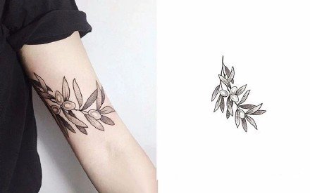 漂亮的一组精美植物花卉纹身图9张