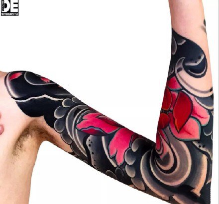 花臂：一组老传统风格的大花臂纹身图片