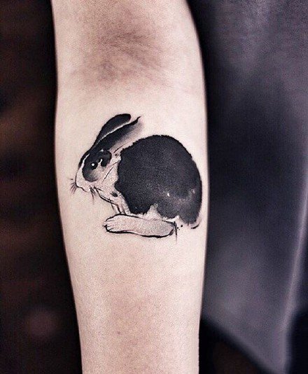 很可爱的一组小兔子纹身图案欣赏