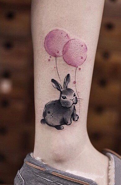 很可爱的一组小兔子纹身图案欣赏