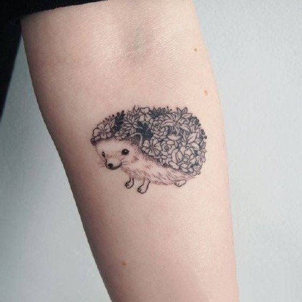 刺猬刺青：一组可爱的小刺猬纹身图片欣赏