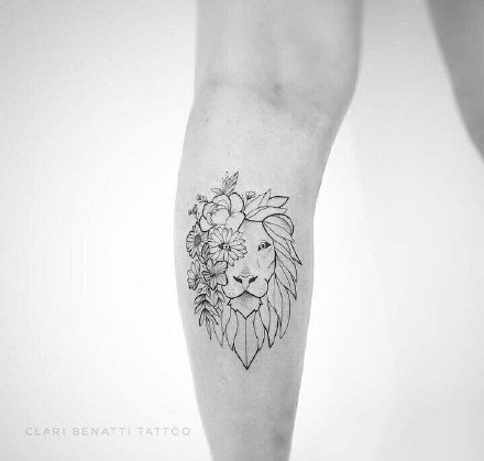 一组好看的狮子纹身设计图案作品9张