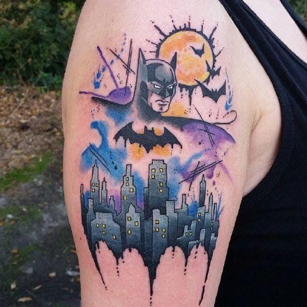 蝙蝠侠：和漫威蝙蝠侠相关的一组纹身图案