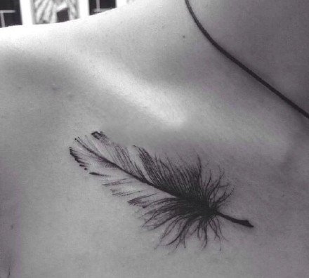 羽毛刺青：16张很漂亮的小清新羽毛纹身图案