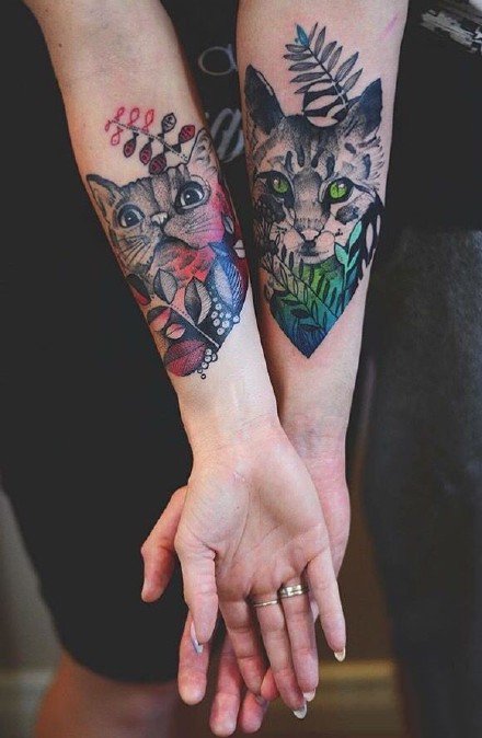 猫纹身：关于猫的的一组可爱的猫纹身图案