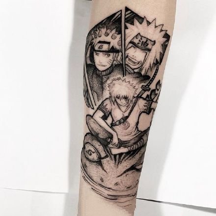 动漫火影忍者的角色鸣人佐助卡卡西纹身图片