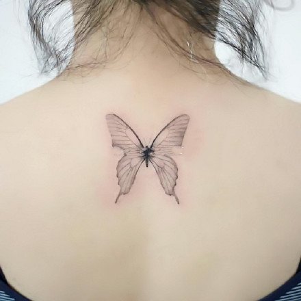 适合女生的一组小清新彩色小蝴蝶纹身图