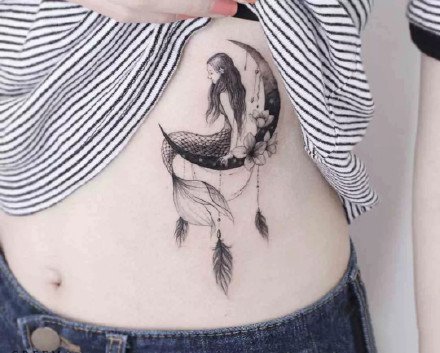 小清新的一组女生唯美捕梦网纹身图案