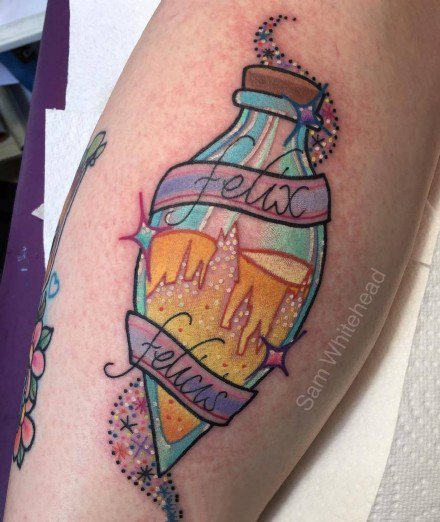 一组玻璃瓶瓶罐罐的纹身图片欣赏