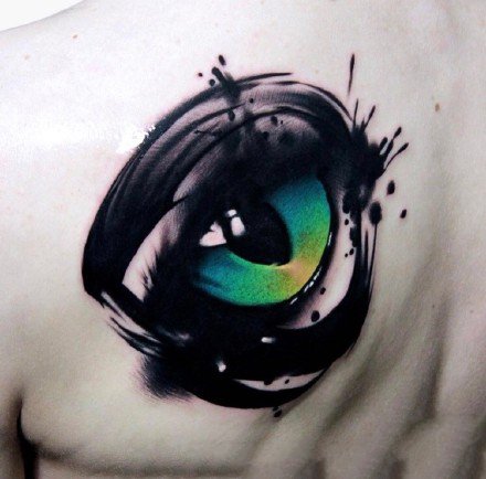 9张深黑色的一组水墨创意纹身图案