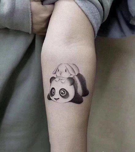 萌萌哒的一组国宝熊猫的纹身手稿图案
