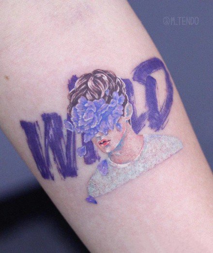 好看的一组紫色简约小清新纹身图片