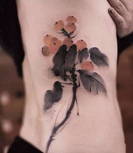 水墨风格的中国传统纹身作品图片