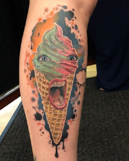 9张美食爱好者喜欢的冰淇淋纹身图案