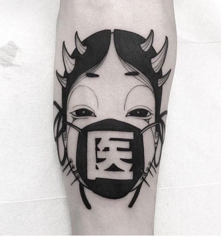 一波日式风格的黑灰个性纹身欣赏