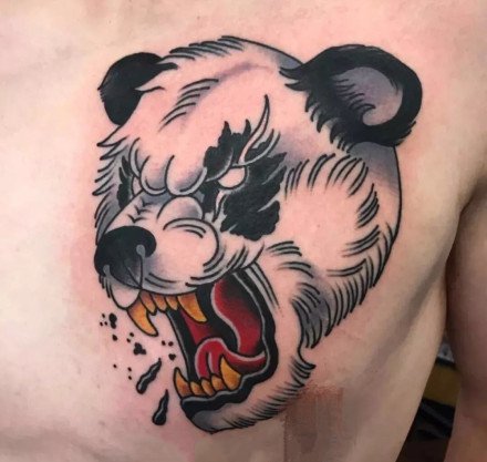关于熊猫的一组创意小纹身图案