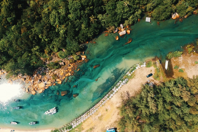 航拍小岛海岸图片(11张)