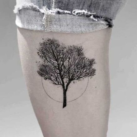 很好看的一组小树纹身图片