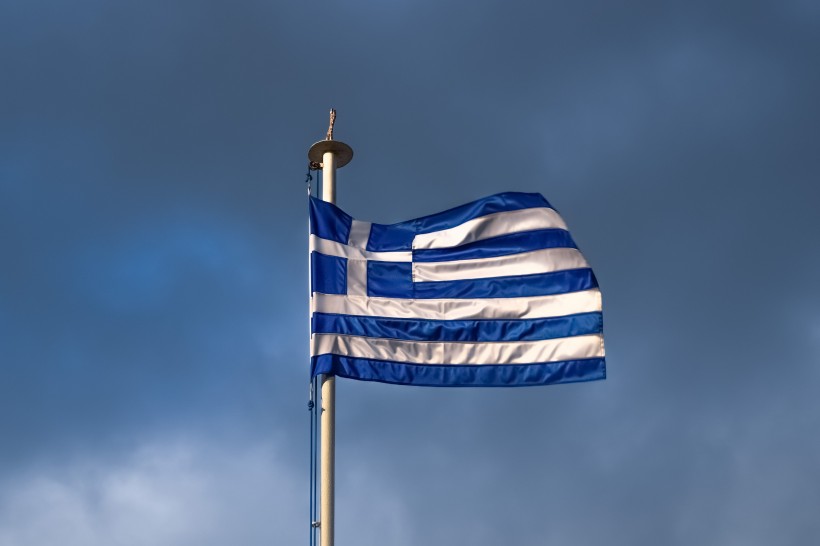 随风摆动的希腊国旗图片(10张)