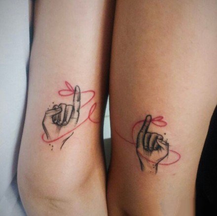 18组恋人的小清新手臂情侣纹身图案