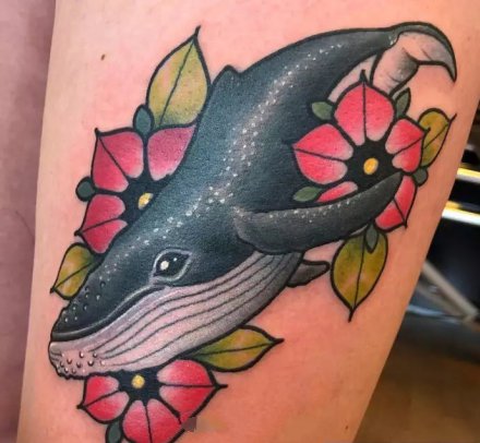 一组8张鲸鱼纹身作品欣赏