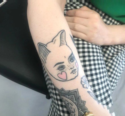 一组猫女头像纹身图片欣赏