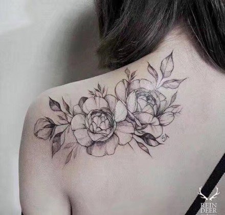 27组小清新素花卉植物纹身图案