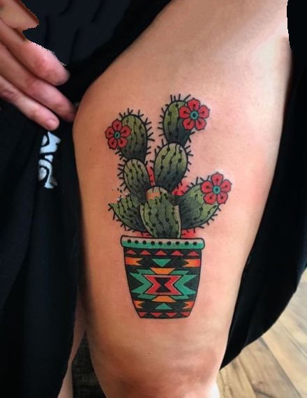 沙漠之花仙人掌的纹身图案9张