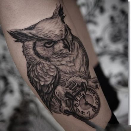 一组动物猫头鹰的纹身作品欣赏