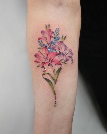 小清新的一组花卉小图案纹身欣赏