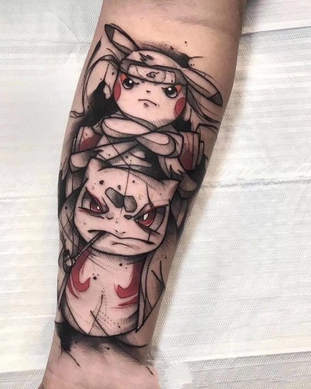 包小臂的日本动漫系纹身作品欣赏
