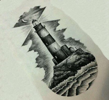 关于灯塔的一组纹身作品欣赏