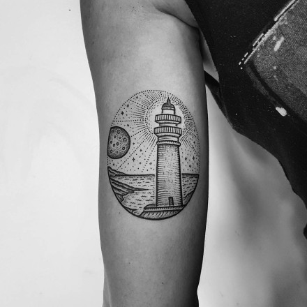 关于灯塔的一组纹身作品欣赏