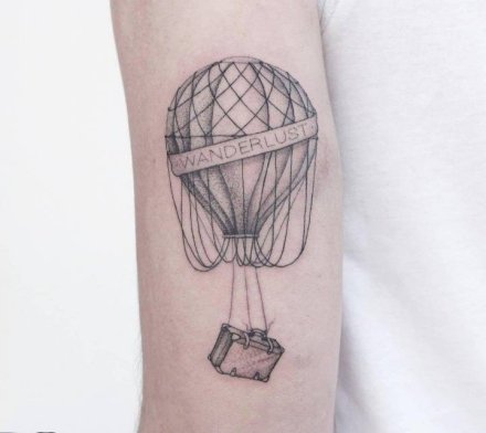 热气球主题的一组小纹身图片