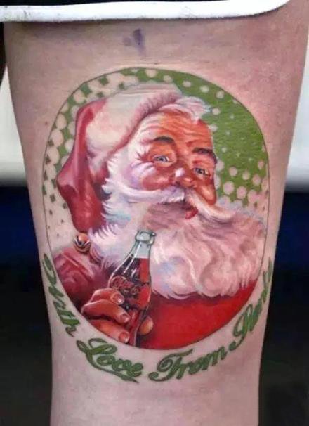 圣诞节主题的圣诞老人纹身图案