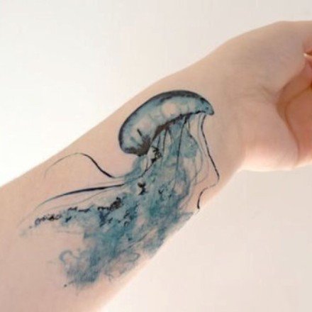 简约小清新的水母纹身图片赏析