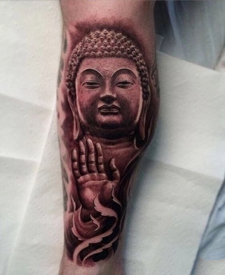 庄重的一组如来佛祖纹身图案作品