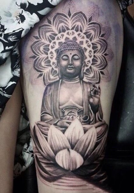 庄重的一组如来佛祖纹身图案作品