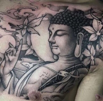 庄重的一组如来佛祖纹身图案作品