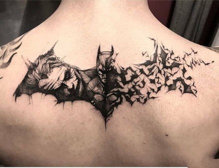 帅气的影视蝙蝠侠相关的纹身图案