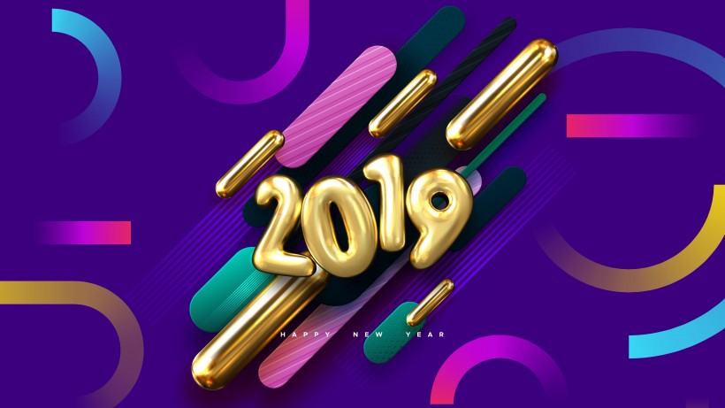 2019新年数字设计素材图片(9张)