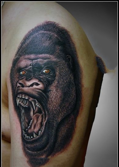 写实逼真的一组金刚猩猩纹身图片