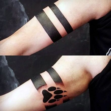 漂亮的一组黑色臂环纹身图案