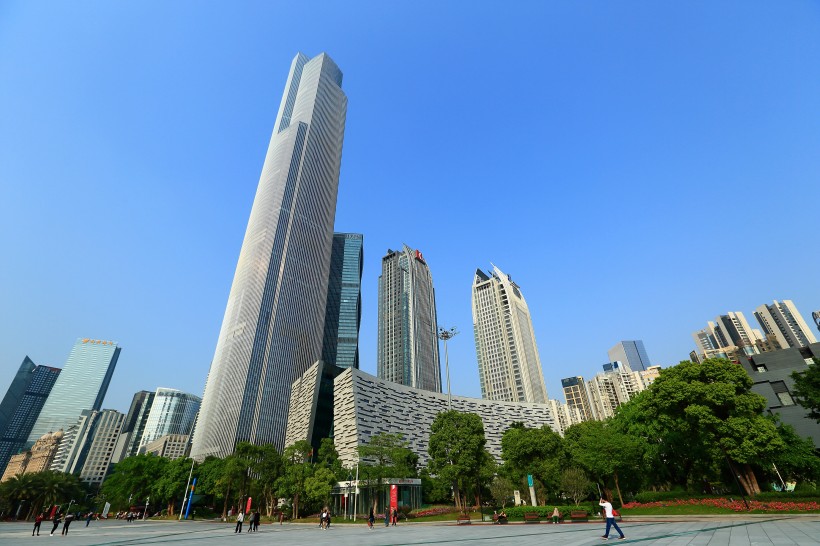 广州双子塔建筑风景图片(12张)